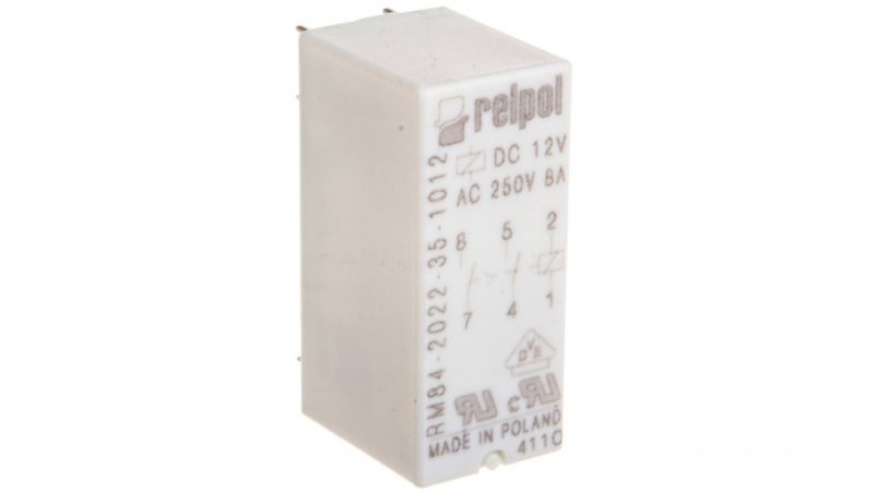 Relpol Przekaźnik miniaturowy 2Z 8A 12V DC PCB AgNi RM84-2022-35-1012 600466 600466