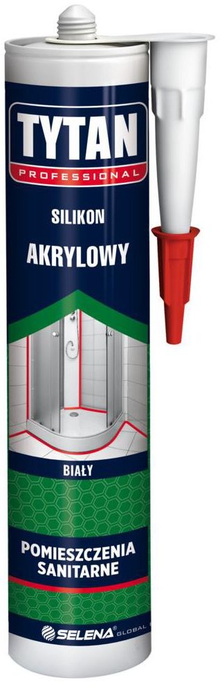 Tytan Silikon AKRYLOWY 280 ml Biały Pomieszczenia sanitarne