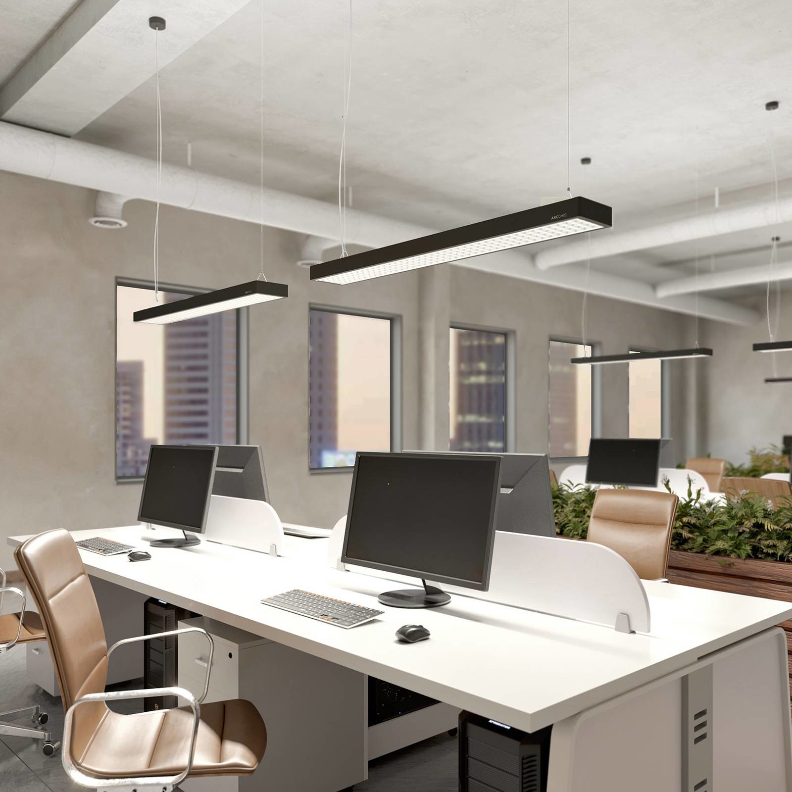 ARCCHIO Lampa wisząca biurowa LED Susi, DALI czarna