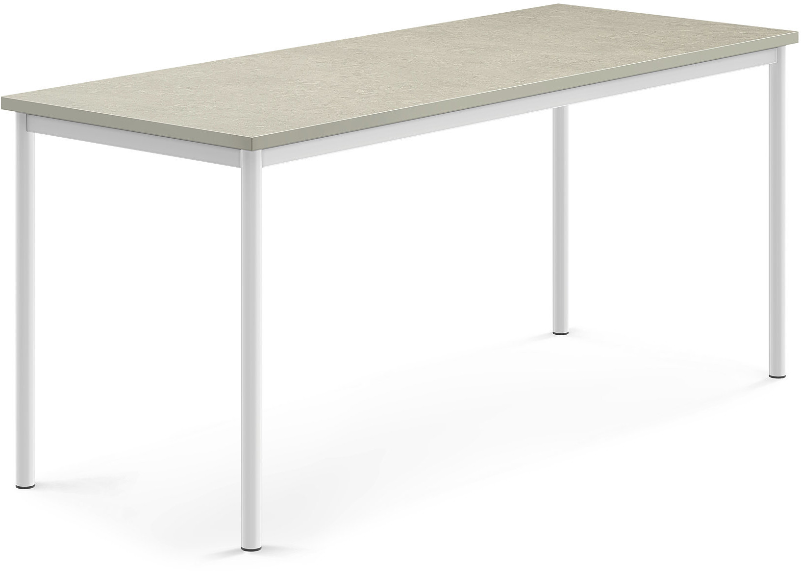 AJ Produkty Biurko SONITUS, 1800x700x760 mm, jasno szare linoleum, biały
