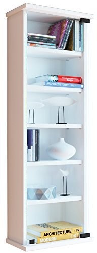 VCM regał ścienny, struktura drewna-imitacja/szkło bezpieczne ESG, buk, 18 x 31 x 91,5 cm 912027