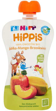 Hipp Jabłka-Mango-Brzoskwinie Mus owocowy po 6. miesiącu BIO