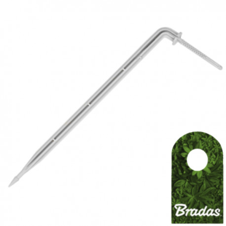 BRADAS Długi kątowy kroplownik patykowy PREMIUM 2,2l/h ze wtykiem na wąż 3x5mm 0179 DSK-2202L