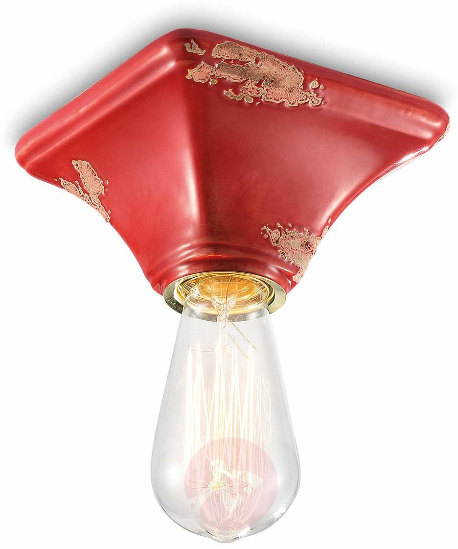 Ferro Luce Lampa sufitowa vintage C135, czerwona