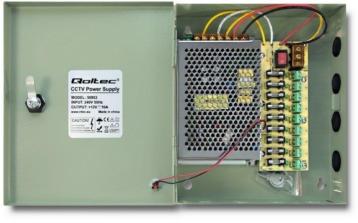 QOLTEC Zasilacz impulsowy LED Qoltec 12VDC | 10A | 9 kanałów 50953