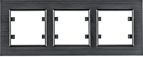 Hager LUMINA-PASSION-Ramka-3-krotna-pozioma-aluminium-czarne WL9233