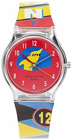 Active Active damski zegarek na rękę Woman Act-006 analogowy kwarcowy ACT-006 Pasek czerwony/niebieski