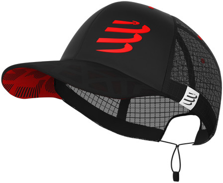 Compressport Czapka biegowa z daszkiem RACING TRUCKER CAP czarno-czerwona