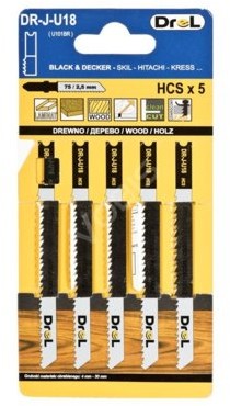 DREL Brzeszczoty do wyrzynarek DR-J-U18 75mmx 2,5mm 5szt Typ chwytu 
