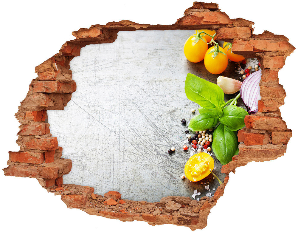 Wallmuralia.pl Naklejka 3D dziura samoprzylepna Kwiaty i ważki