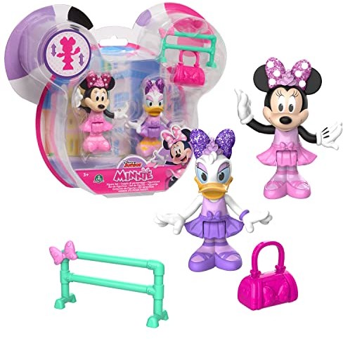 MICKEY&MINNIE Minnie, 2 figurki przegubowe 7,5 cm z akcesoriami, motyw baleriny, zabawka dla dzieci od 3 lat, Mcn172 MCN172