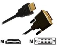 JouJye Kabel HDMI/DVI-D adapter cable 5m HDMI plug A / DVI-D plug 18+1 gi (AVC 132-5,0)