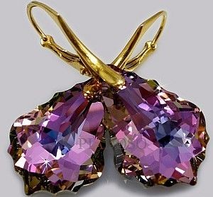 Swarovski piękne kolczyki VITRAIL ZŁOTE SREBRO