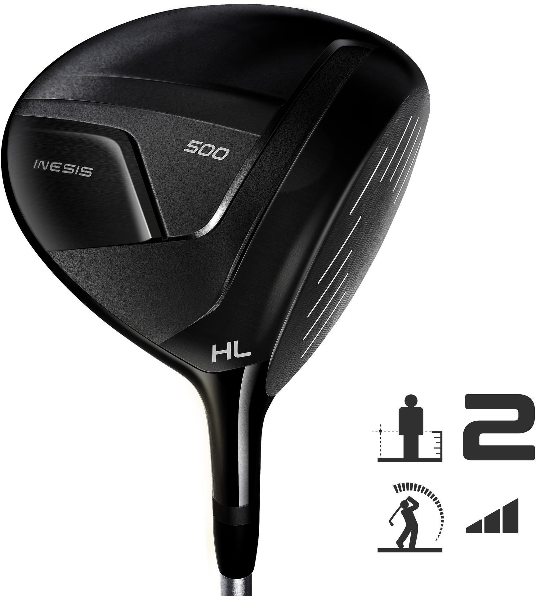 INESIS Kij golfowy driver 500 rozmiar 2 szybki swing dla praworęcznych unisex