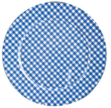 H+H H & H Wing podkładka pod gorące naczynia okrągły, gingham wzornictwo, 33 cm, tworzywo sztuczne, niebieski