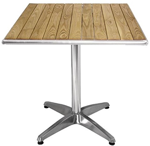 Bolero U430 kwadratowe stojak na stół do bistro jesion i aluminiowa, Top, 600 MM, srebrny U430