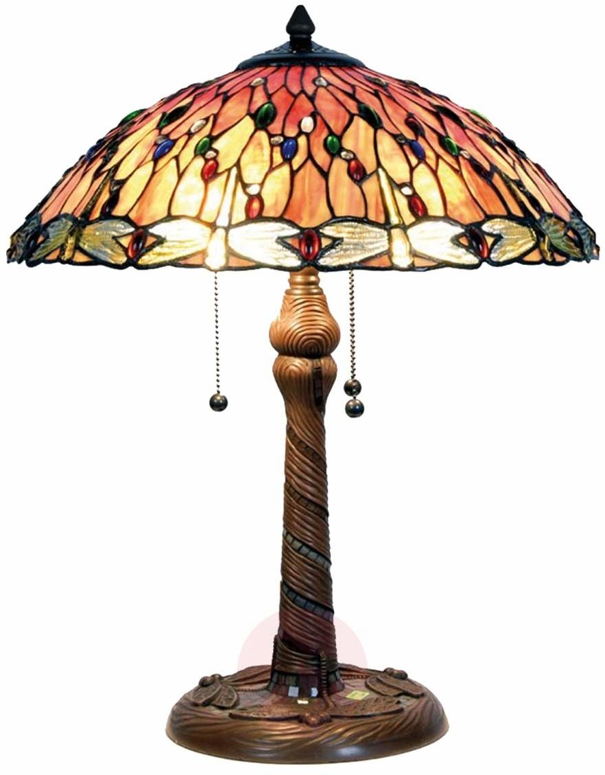 Clayre & Eef Czarująca lampa stołowa Bella w stylu Tiffany