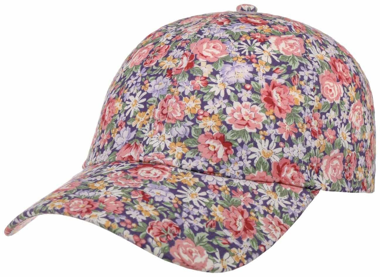 Czapka Allover Flowers by Lipodo, cimnoniebiesko-brudnoróżowy, One Size