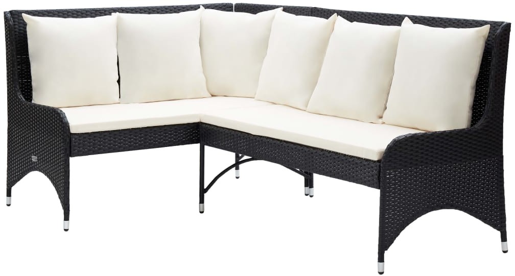 vidaXL Ogrodowe sofy narożne, 2 szt., rattan PE, czarne