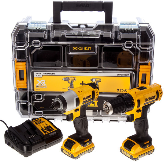 DeWALT Zestaw Combo DCK211D2T 10,8V 2Ah (DCD710 + DCF815)