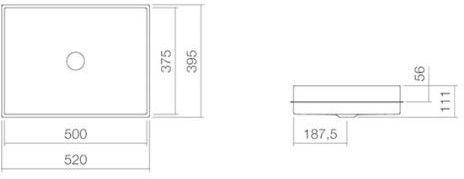 Alape Laufen Kartell Umywalka wisząca 46x28x12 cm z otworem na baterię biała H8153350001111 H272