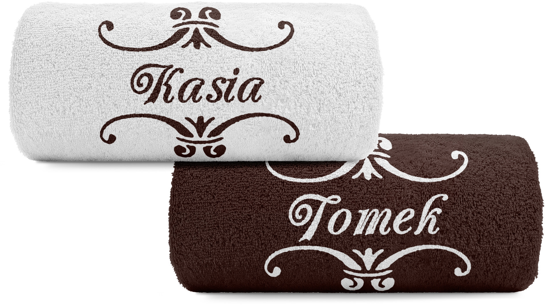 pat15.net Komplet małych ręczników haft TWOJE IMIĘ + ornament 50x100 1035