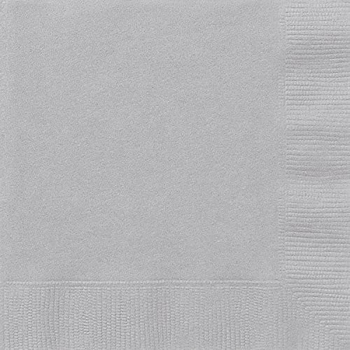 Unique Party Supplies Serwetki papierowe, 16,5 cm, srebro 3342