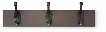 AmazonBasics - drewniana garderoba ścienna - 3 nowoczesne haczyki, 34 cm, espresso