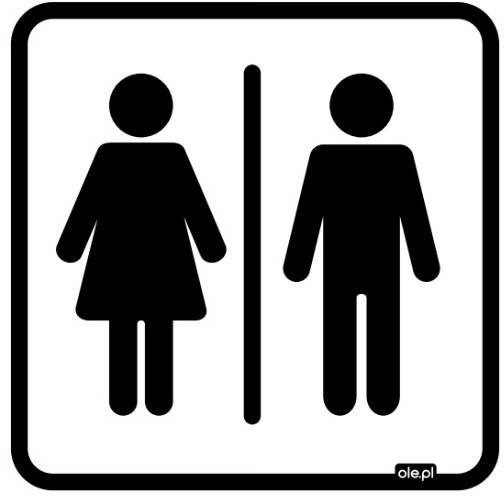 Naklejka informacyjna WC damsko-męskie