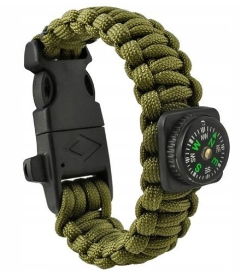 Bransoletka przeżycia Survival 5w1 kompas Krzesiwo