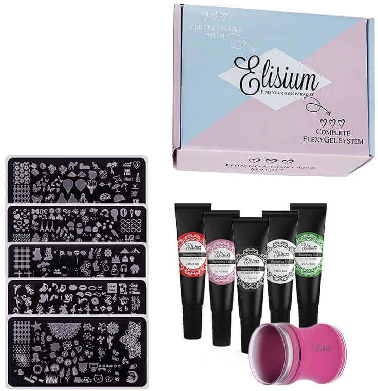 Elisium Elisium Stamping Plates 3D (UV GEL) Mini - ZESTAW DO STEMPLI