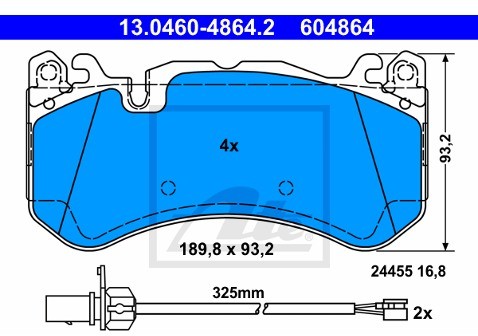 ATE Klocki hamulcowe - komplet 13.0460-4864.2