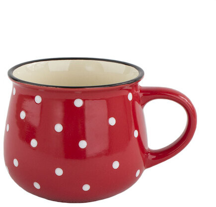 Kubek ceramiczny Dots 770 ml, czerwony