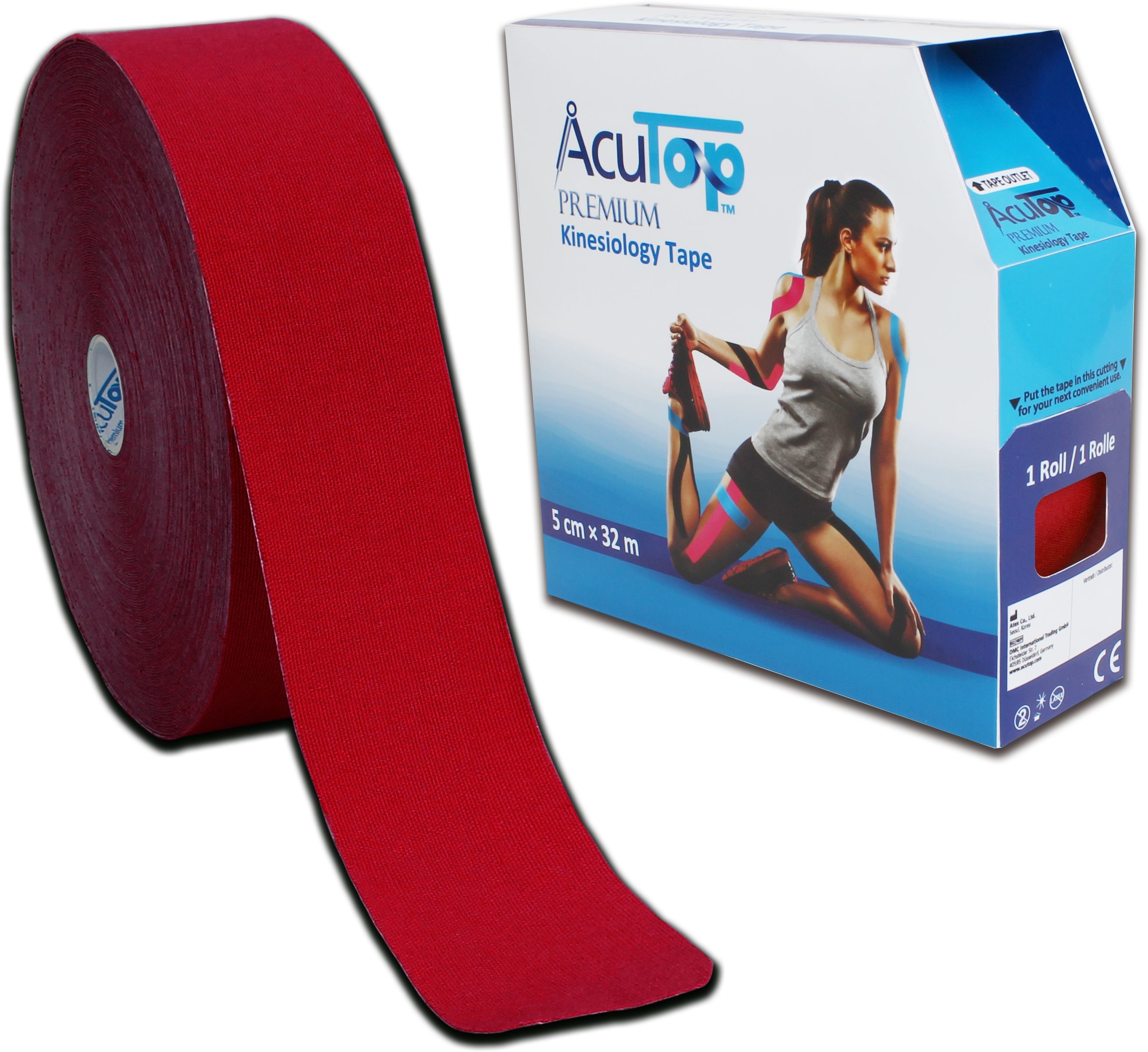 Tape Acutop AcuTop PREMIUM kinesiology KINESIO czerwony 32m - Rolka GIGANT (atp32 red) 0000001956