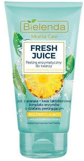 Bielenda Fresh Juice peeling enzymatyczny rozświetlający z wodą cytrusową Ananas 150g