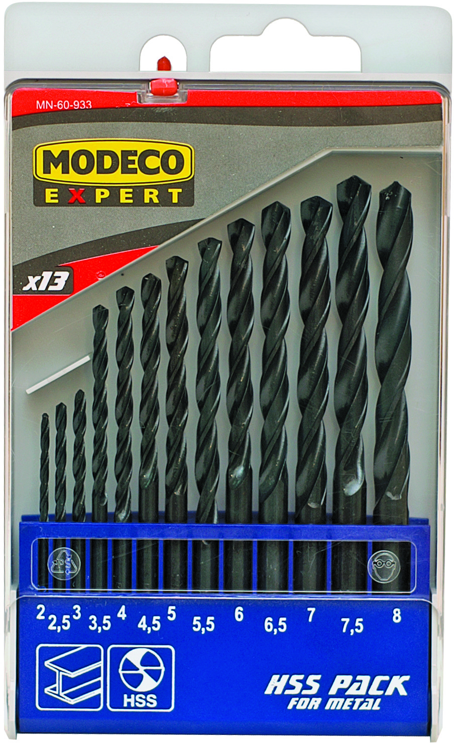 Modeco zestaw walcowanych do metaluHSS 2,0-8,0 mm marki Expert MN-60-933