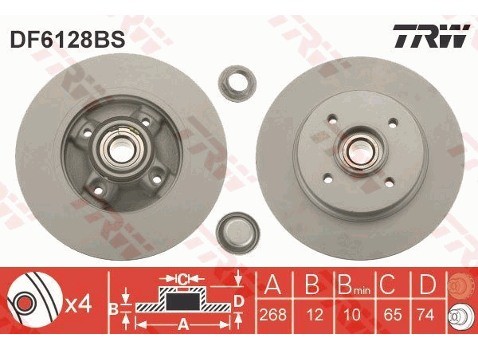 TRW Tarcza hamulcowa DF6128BS