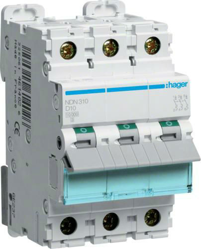 Hager Wyłącznik nadprądowy NDN 3P D10 10kA NDN310