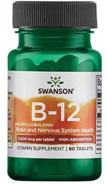 SWANSON Vitamin B-12 5mg Methylcobalamin [ 60tabs ] - Witamina B12 Metylokobalamina