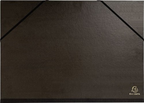 Exacompta Kraft 548015E teczka na rysunki z gumką i 3 klapami na format A3, 32 × 45 cm, czarna 548015E