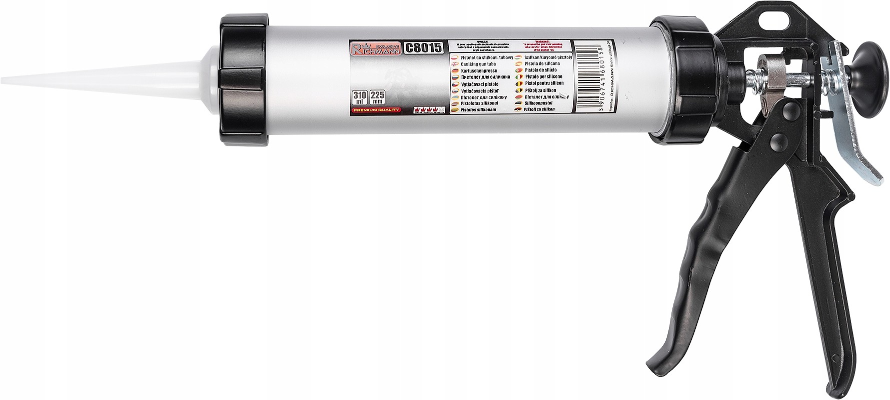 Pistolet Do Silikonu Tubowy 310 ML Aluminium C8015