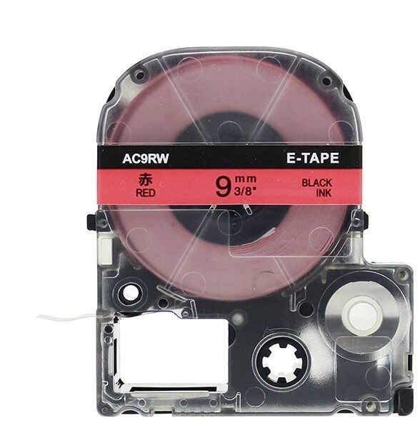 Epson LK-SC9RW, 9mm x 9m, czarny druk / czerwony podkład, taśma zamiennik