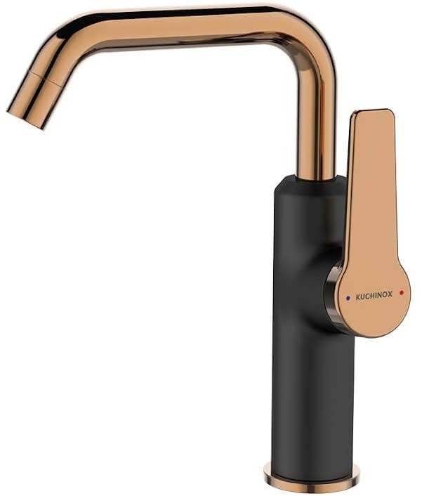 Kuchinox Bateria zlewozmywakowa niska ALANIS BQI_825D czarna różowe złoto