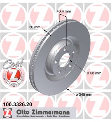Zimmermann Tarcza hamulcowa 100.3326.20