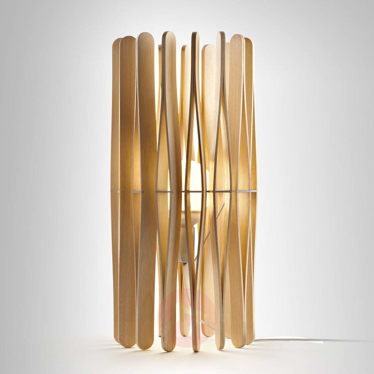 FABBIAN Designerska lampa stołowa STICK z drewna