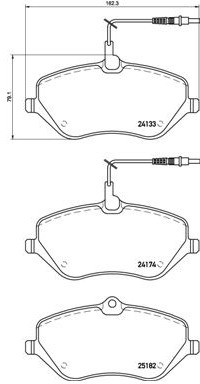 BREMBO Zestaw klocków hamulcowych, hamulce tarczowe P 61 119