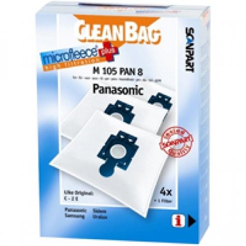 Cleanbag M 105 Pan 8 worków do odkurzacza, pasuje do C-2 E, AMC 8 °F 96 D 1300 M 105 PAN 8
