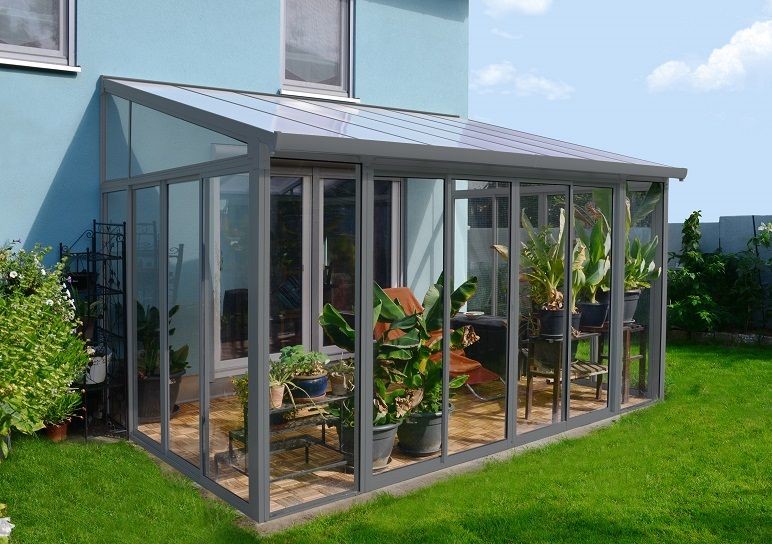 Palram Ogrody zimowe Veranda Sanremo Palram 3 x 4,25 m szara PAL#703708