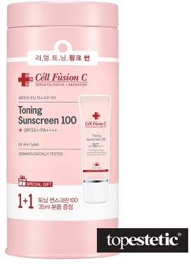 Cell Fusion C Toning Sunscreen 100 SPF50+ /PA ++++ Tonizujący krem z wysoka ochroną przeciwsłoneczną 2 x 35 ml