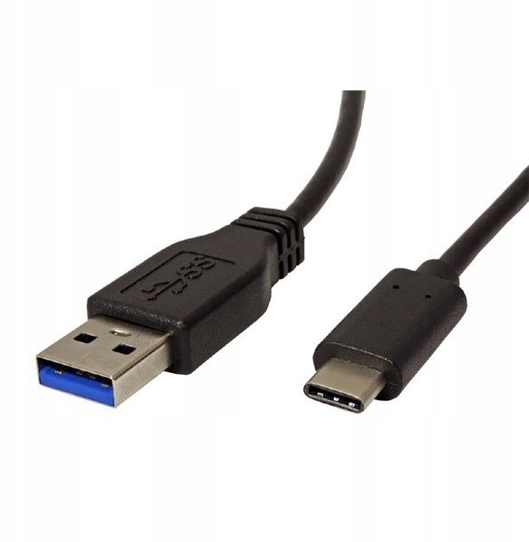 Kabel Usb (3.1), Usb A M- Usb C M, 1m, okrągły, cz